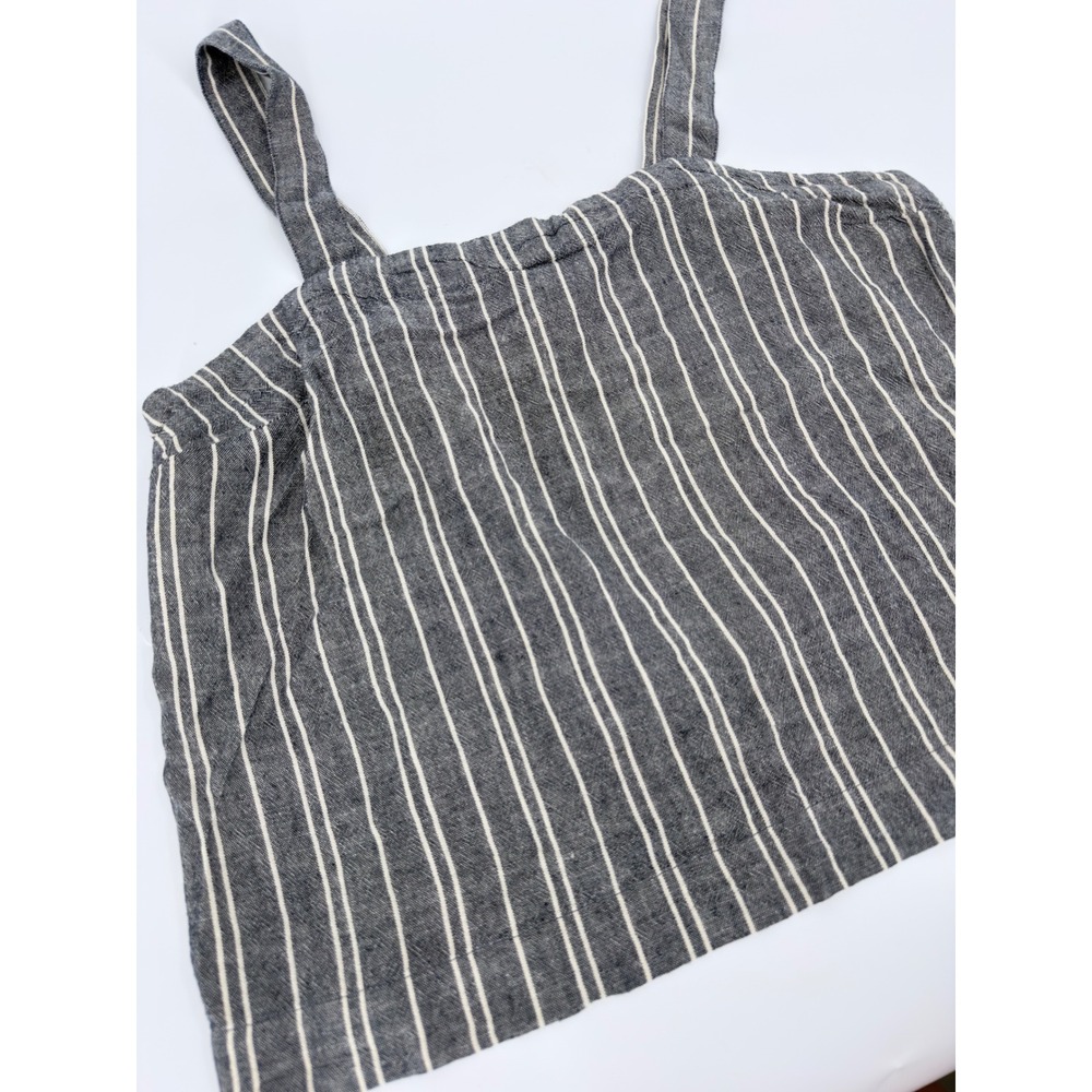 Time and Tru Cami Tank Top Striped Modern Womens XXL 20 Gray White Linen Blend - Picture 2 of 8